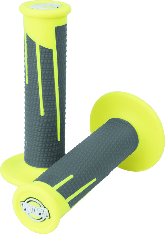 ProTaper Full Diamond Clamp-On Grips - Neon Yellow/Dark Gray