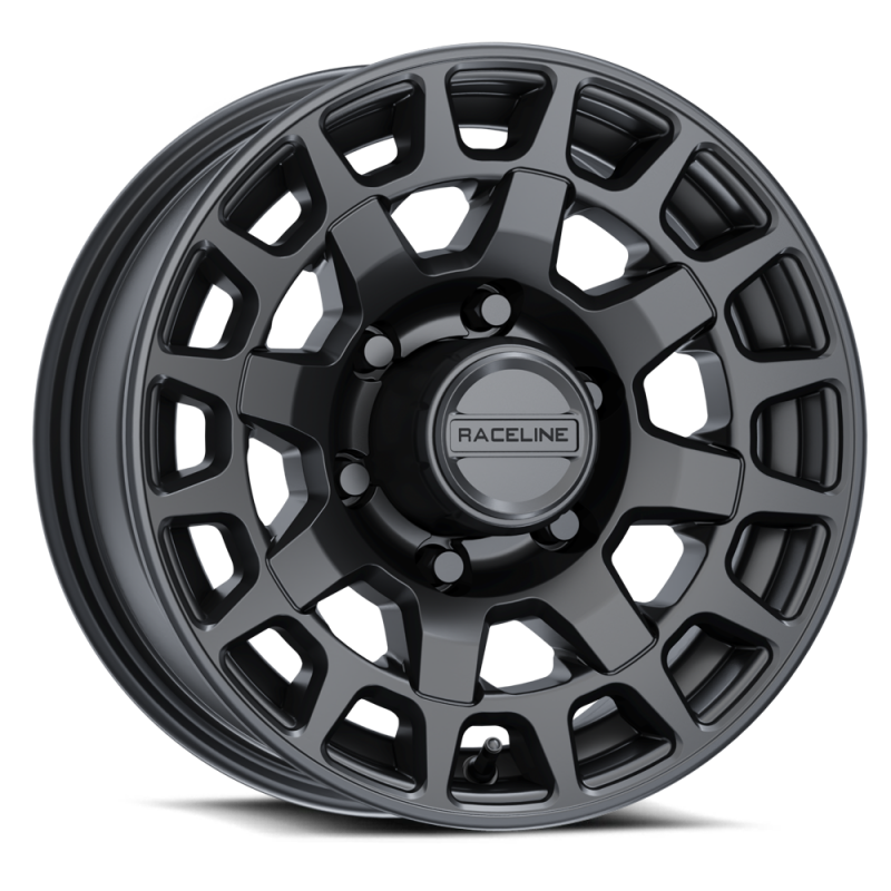 Raceline 873B Backcountry Trailer 16x6in / 8x6.5 BP / 0mm Offset / 4.9mm Bore - Satin Black
