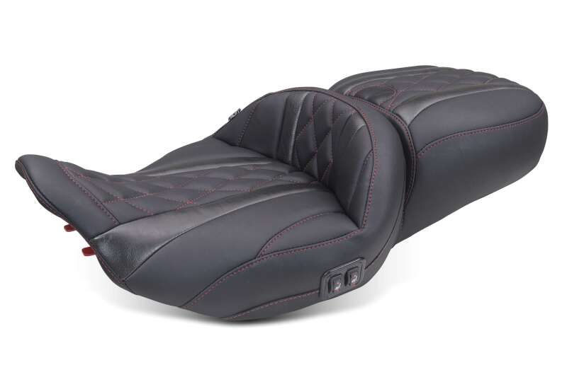Mustang 23-26 Harley CVO Road Glide Street Glide Heated Deluxe Diamond ST 1pc 2Up Blk w/DC Thread