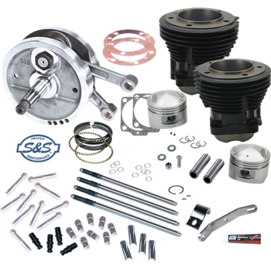 S&S Cycle 70-84 BT 96in Sidewinder Big Bore Stroker Kit - Gloss Black