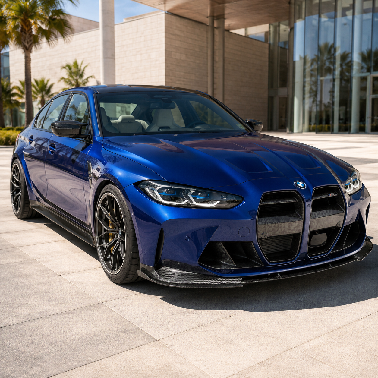 3D Style Carbon Fiber Front Lip for BMW G80 M3 G82 G83 M4 by Stratec Systems