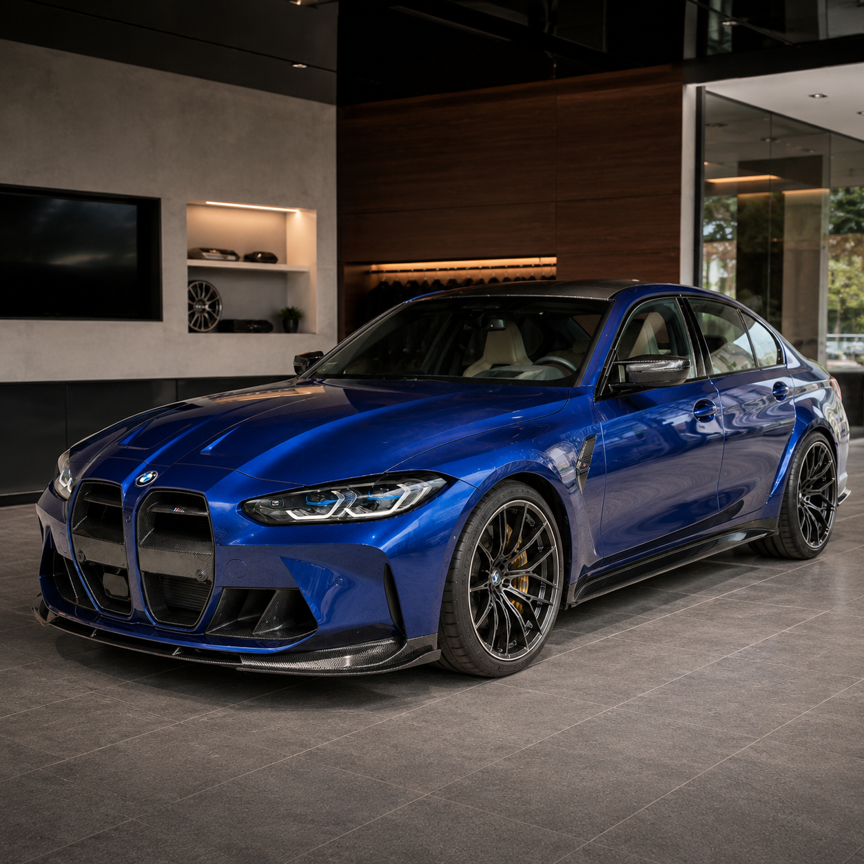 3D Style Carbon Fiber Front Lip for BMW G80 M3 G82 G83 M4 by Stratec Systems