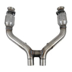 BBK Ford Mustang V6 High Flow Catted Short Mid H-Pipe For Long Tubes 15-17