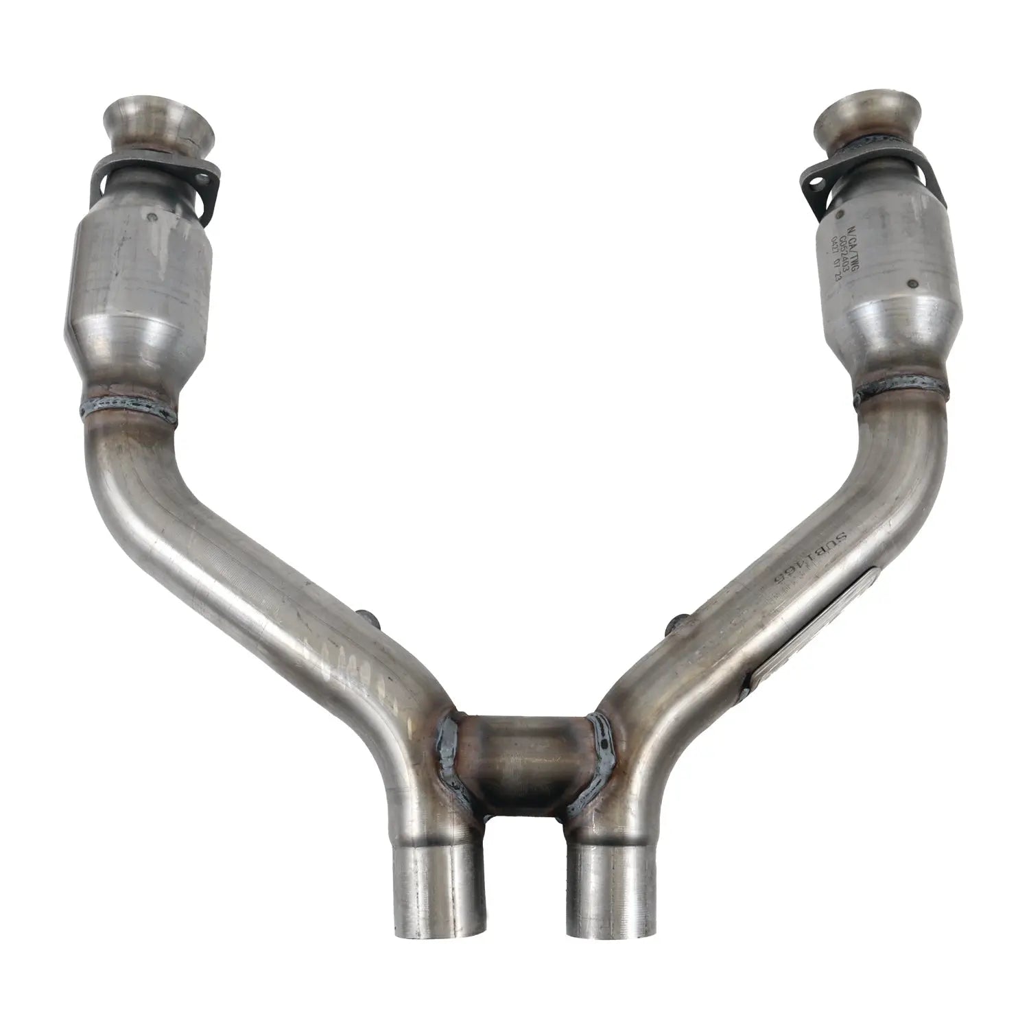 BBK Ford Mustang V6 High Flow Catted Short Mid H-Pipe For Long Tubes 15-17