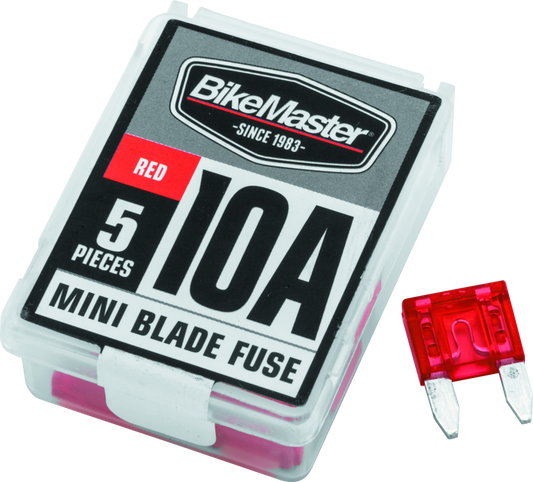 BikeMaster 5Piece 10A Replacement Mini Blade Fuse