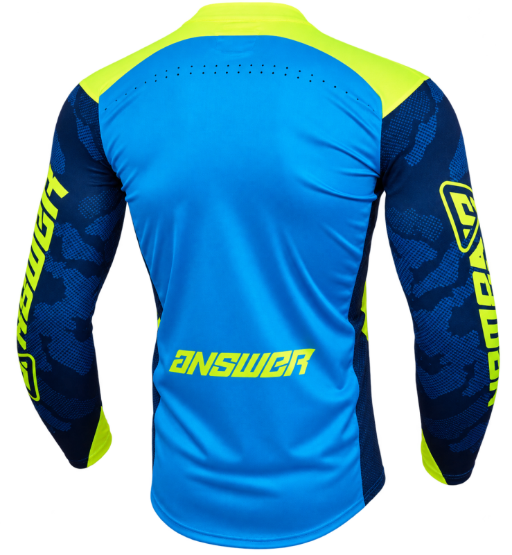 Answer LE Elite Camo Jersey Cyan/Hyper Acid/Black - Medium