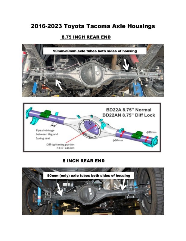 Progress Tech LT 16-23 Toyota Tacoma w/ 8.75in Rear Axle (2WD/4WD) Rear Sway Bar 0.875in dia. (22mm)