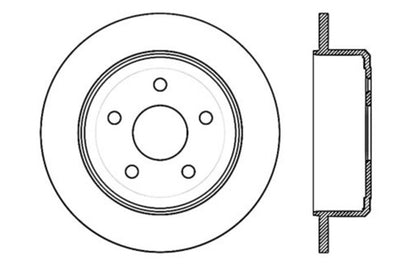 StopTech Power Slot 07-13 Jeep Wrangler Rear Left Drilled & Slotted Rotor