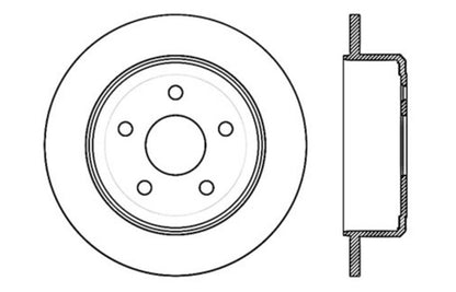 StopTech Power Slot 07-13 Jeep Wrangler Rear Right Drilled & Slotted Rotor