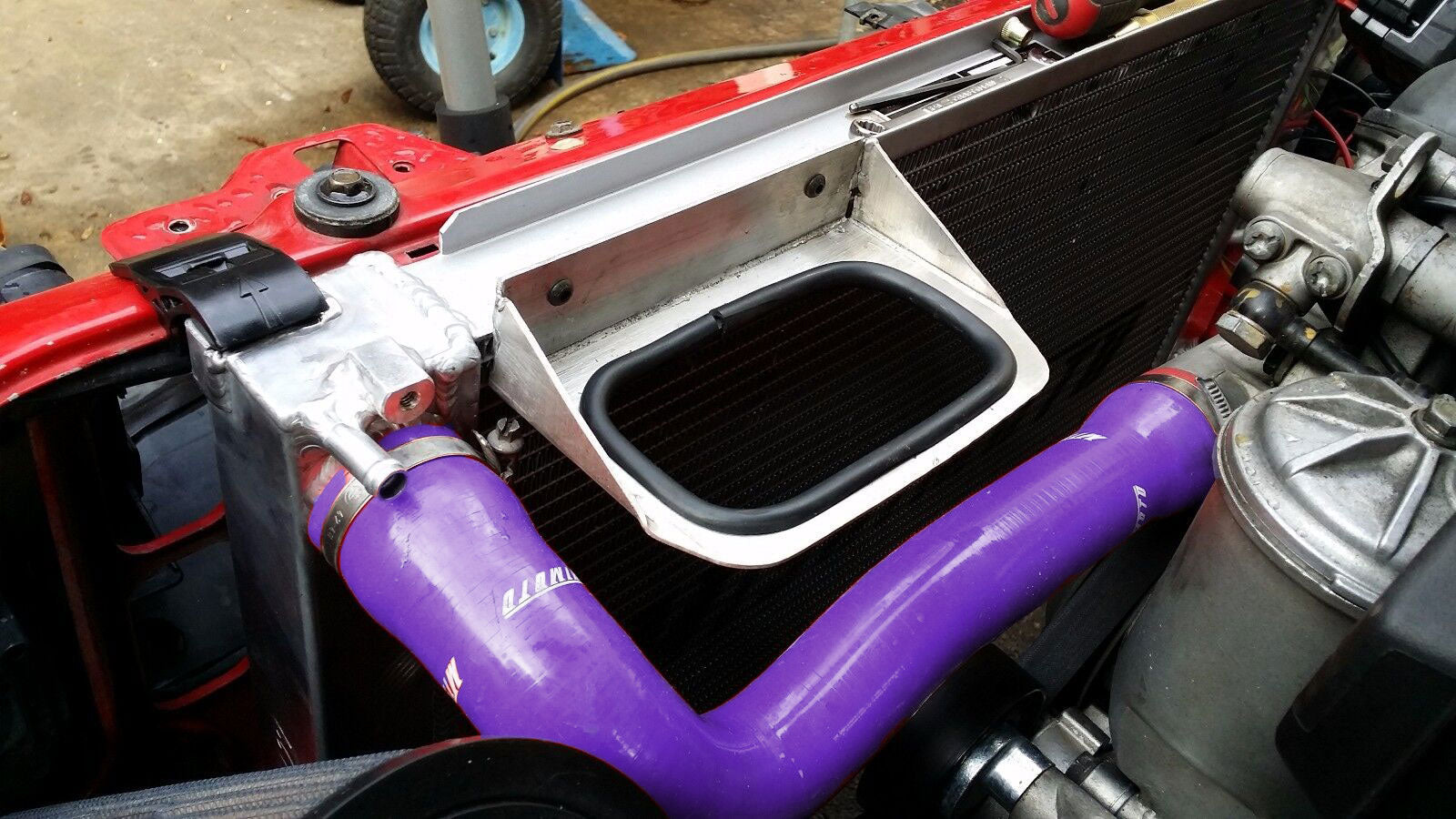 Aluminum BMW E36 Coolant Reservoir Mount Bracket M3 325i 328is 325is Fan Delete - Bull Boost Performance