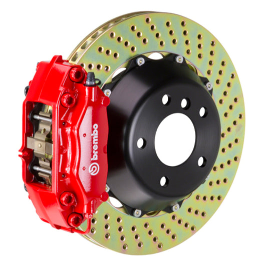 Brembo 08-09 G8 Rear GT BBK 4 Piston Cast 345x28 2pc Rotor Drilled-Red