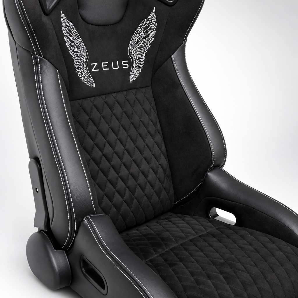 ZUES Collection Black Bull Boost Reclinable Adjustable Racing Bucket Seat