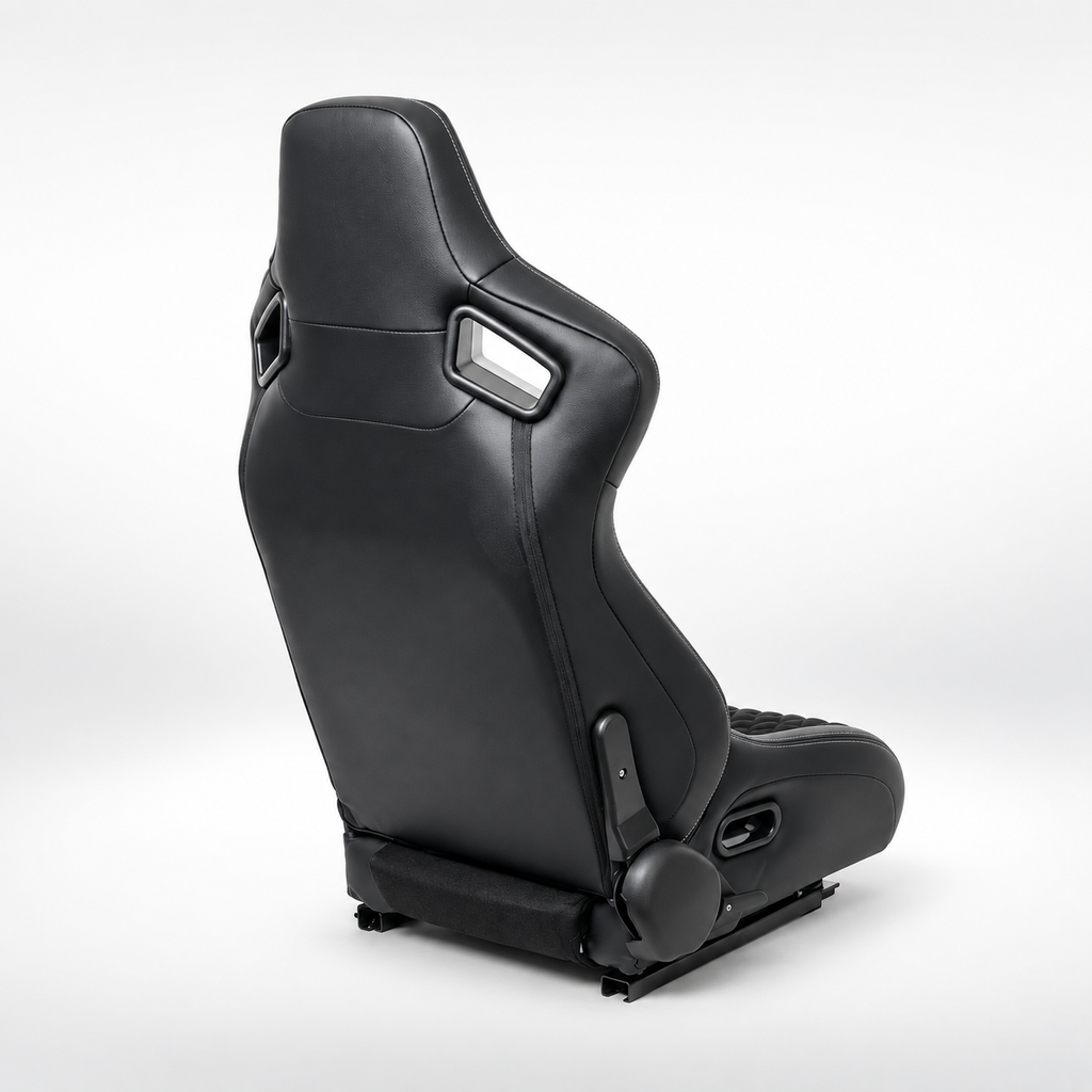 ZUES Collection Black Bull Boost Reclinable Adjustable Racing Bucket Seat