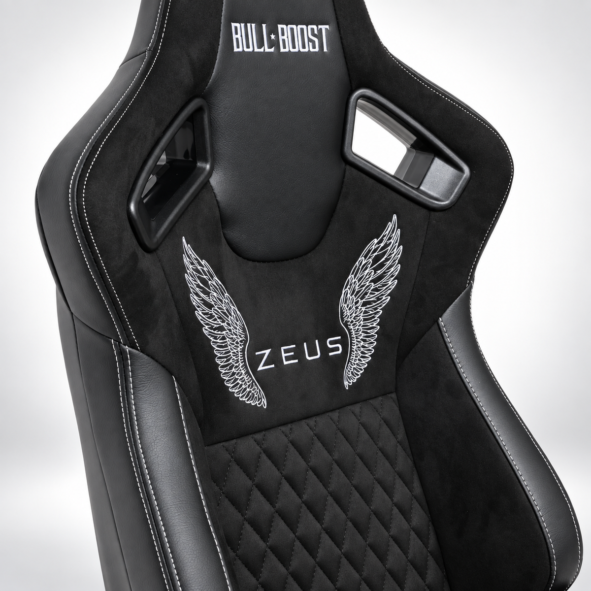 ZUES Collection Black Bull Boost Reclinable Adjustable Racing Bucket Seat