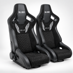 ZUES Collection Black Bull Boost Reclinable Adjustable Racing Bucket Seat