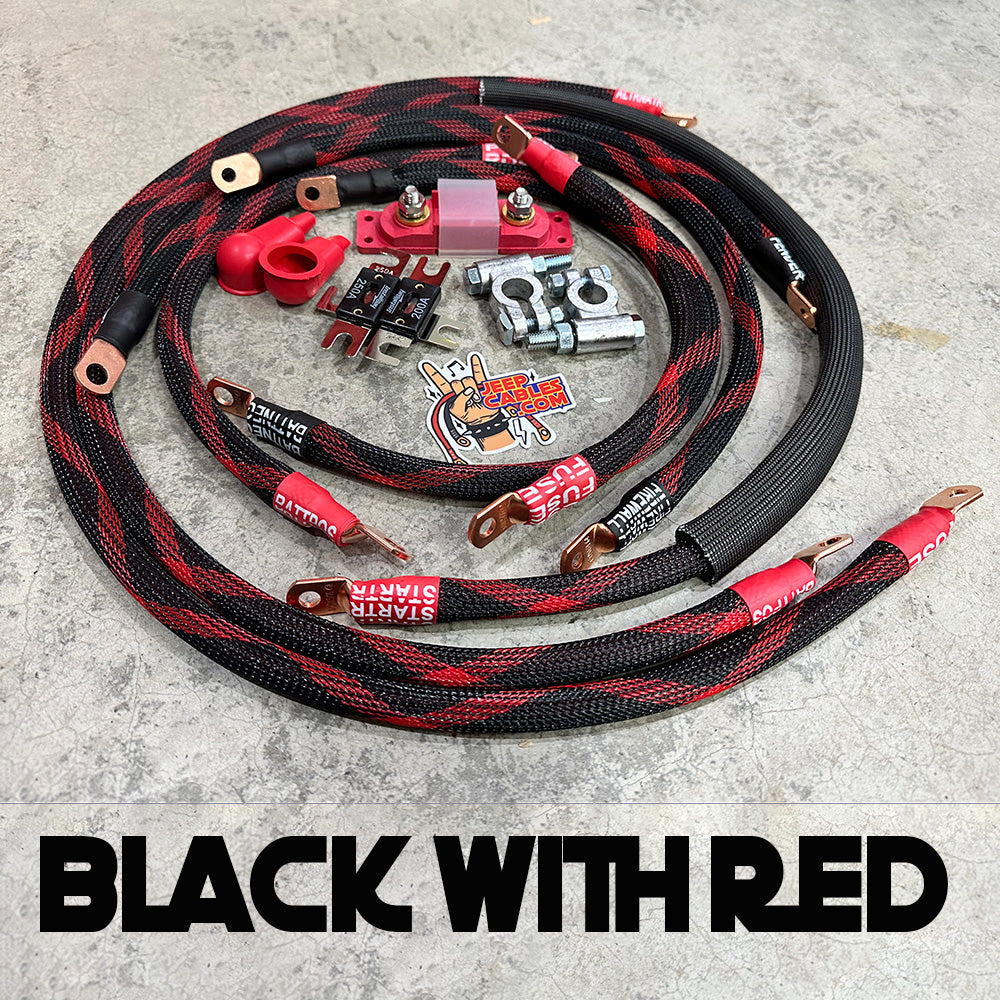 Jeep Wrangler TJ / LJ Big 7 Battery Cable Kit (1997-2006) by JS Alternators