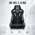 ZUES Collection Black Bull Boost Reclinable Adjustable Racing Bucket Seat