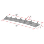33" x 6" Universal Rear Bumper Diffuser Lip 7 Shark Fins Under