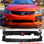 Fits 09-11 Civic HF-P Front & Mugen RR Rear Bumper Lip & Brake Lamp PU