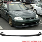 Fits Civic 96-98 3Dr SIR Front + Rear Bumper Lip Spoiler Black PU
