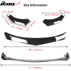 Honda Civic 62"-66" 3PCS B Style Black Front Lip with Strut Rods