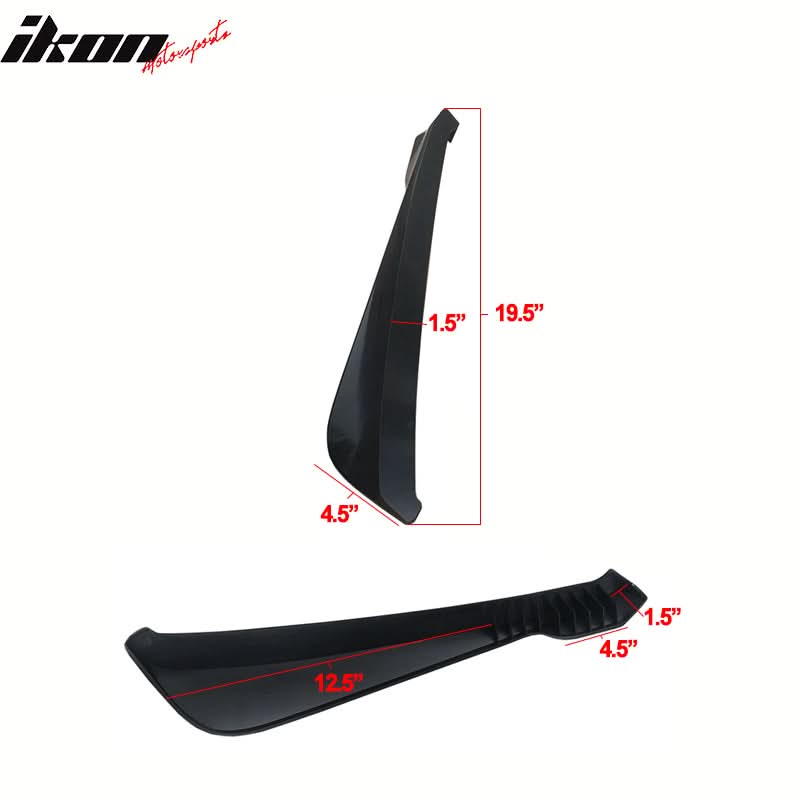 Universal V1 Style Unpainted 2PC Rear Bumper Lip Diffuser Splitters PP