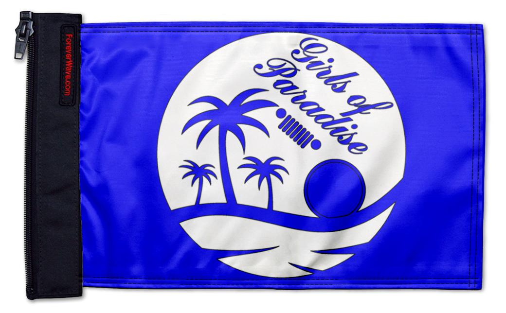 Girls Of Paradise 12"x18" Forever Wave Flag for Jeep Wrangler JKU 4-Door 2007-2018