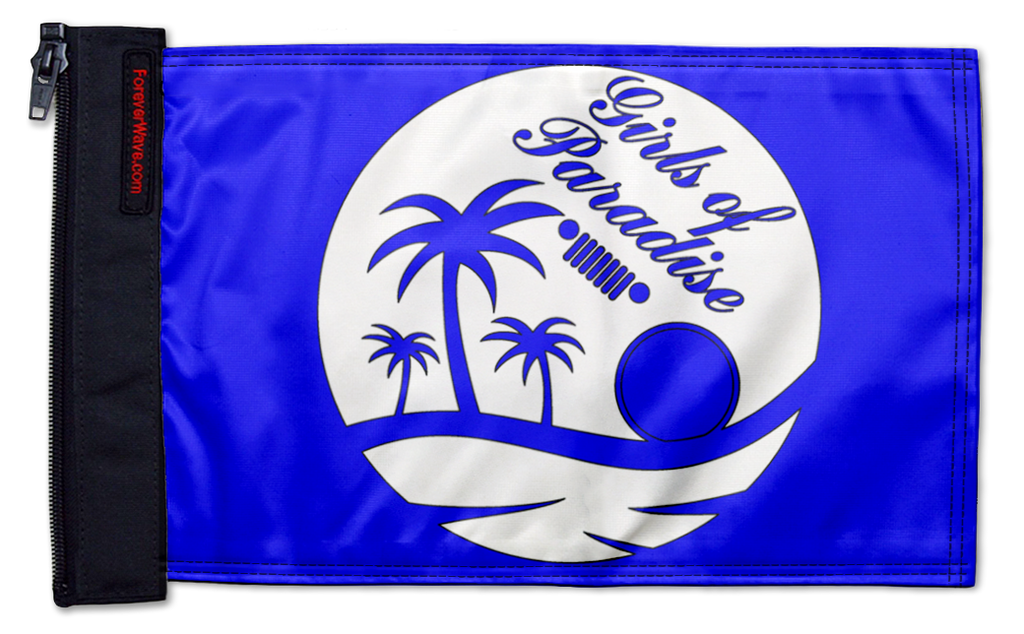 Girls Of Paradise 12"x18" Forever Wave Flag for Jeep Wrangler JL 2-Door 2018-Present