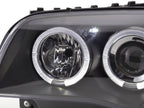 BMW 1-series E81 E82 E87 E88 Black Angel Eyes Headlight Set (2004-2011)