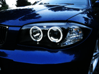 BMW 1-series E81 E82 E87 E88 Black Angel Eyes Headlight Set (2004-2011)
