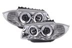 BMW 1-series E81 E82 E87 E88 Chrome Angel Eyes Headlight Set (2004 to 2011)
