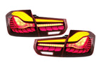 BMW 3-Series 6th Gen F30 F35 F80 GTS Style -Red or Smoked- OLED Dynamic Tail Lights (2012-2019)