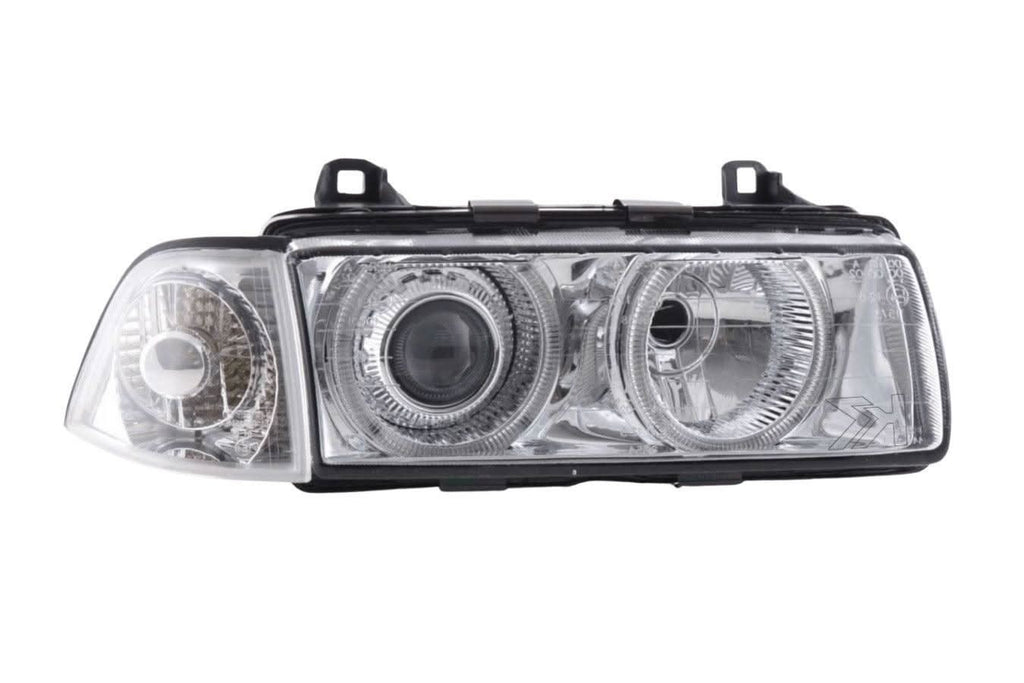BMW 3-series E36 Coupe/Convertible Chrome Xenon Angel Eyes Headlights (1992-1998)