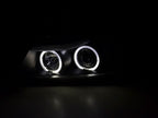 BMW 3-series E90 E91 Black Angel Eyes LED Headlight Set (2005-2012)