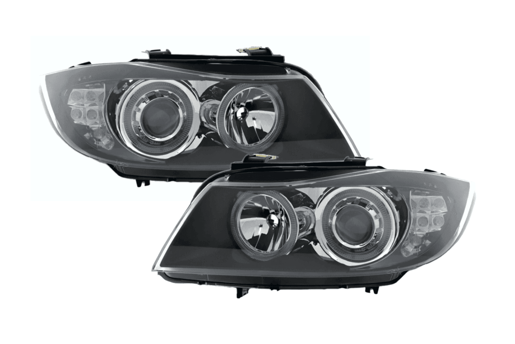 BMW 3-Series (E90 Sedan / E91 Touring) Black Angel Eyes Headlights (2005-2008)