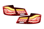 BMW 5-Series F10 F18 M5 6th Gen GTS Style -Red or Smoked- OLED Dynamic LED Tail Lights (2011-2017)