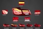 BMW 5-Series F10 F18 M5 6th Gen GTS Style -Red or Smoked- OLED Dynamic LED Tail Lights (2011-2017)