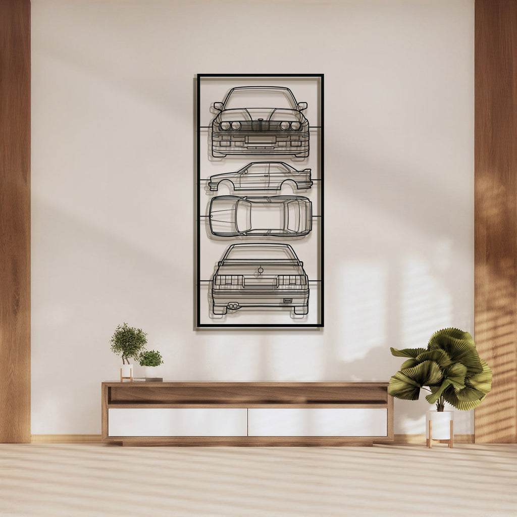 E30 Quad Profile Metal Frame Silhouette - MT1431