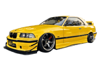 BMW E36 M3 Series 3 Black Side Skirt Extensions (1992 - 1999)