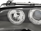 BMW E46 3-Series Coupe Black OE+ Angel Eyes Headlights - (2002-2005)