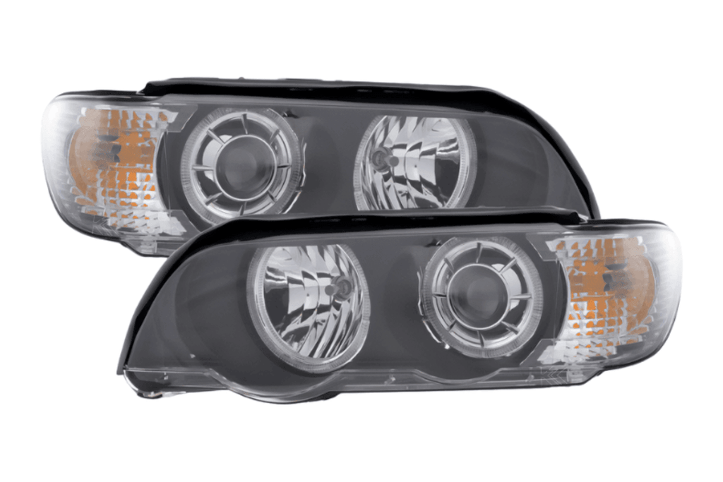 BMW E53 X5 Black OE+ Angel Eye Headlights - (2000-2003)