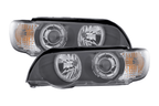 BMW E53 X5 Black OE+ Angel Eye Headlights - (2000-2003)