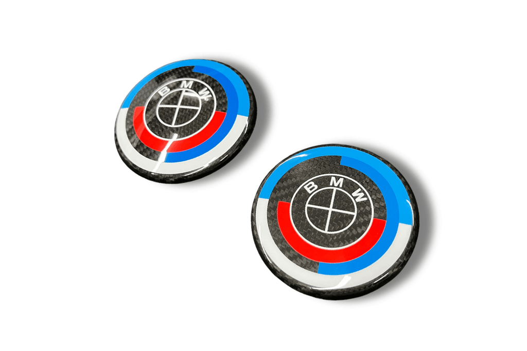 BMW Roundel Emblem Covers - Full Carbon Fiber 50th Anniversary Style