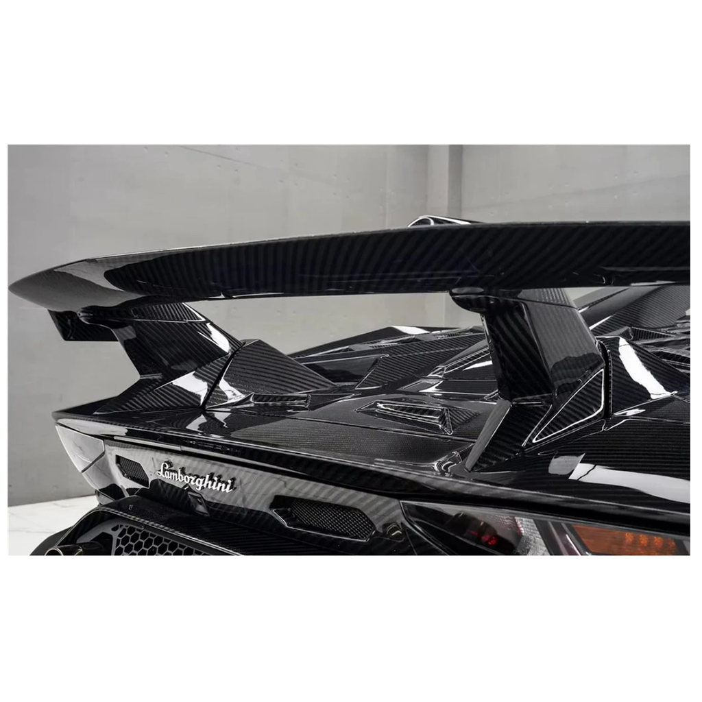 SVV Style Dry Carbon Fiber Rear Wing with Engine Hood for Lamborghini Aventador LP700 LP740 LP750 Coupe - Bull Boost Performance