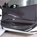 Dry Carbon Fiber Door Anti‑Kick Panel Cover V2 for Chevrolet Corvette C8 - Bull Boost Performance
