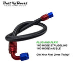 Black Fuel Hose Oil Fuel Gas Line AN6-AN8-AN10 Nylon Braided / BUILD YOUR OWN - Bull Boost Performance
