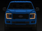 Raxiom 18-20 Ford F-150 CXR Series LED Headlights with Amber DRL- Black Housing- Clear Lens