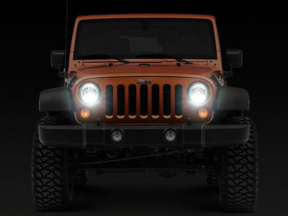 Raxiom07-18 Jeep Wrangler JK LED Halo Projector Headlights- Chrome Housing (Clear Lens)