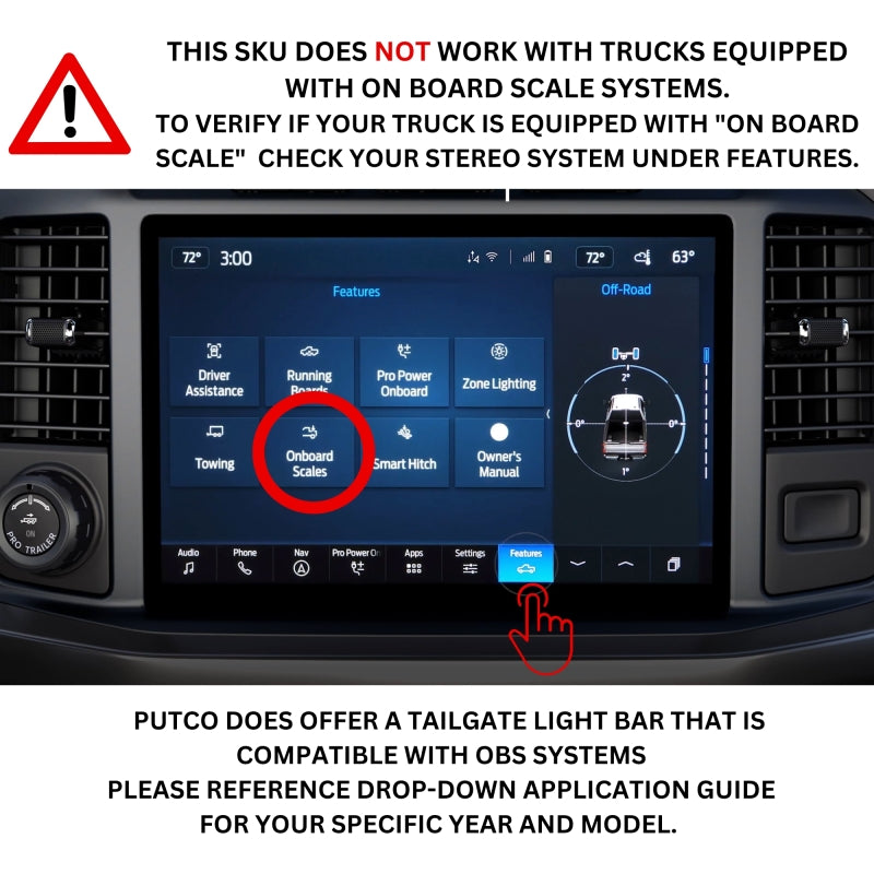 Putco 2024+ Ford F150 w/Factory Halogen Tail Light 60in Blade Tailgate Light Bar Plug-N-Play