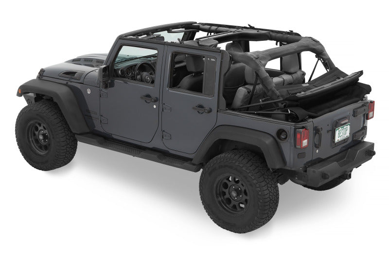 Bestop 07-18 Jeep Wrangler JK 4-Door Jeep Trektop Glide (Black Diamond)